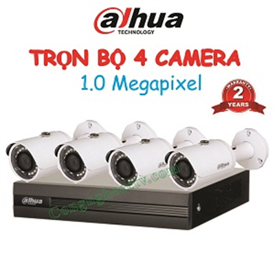 TRỌN BỘ 4 CAMERA  HAC-HFW1000SP-S3 1.0 MEGAPIXEL